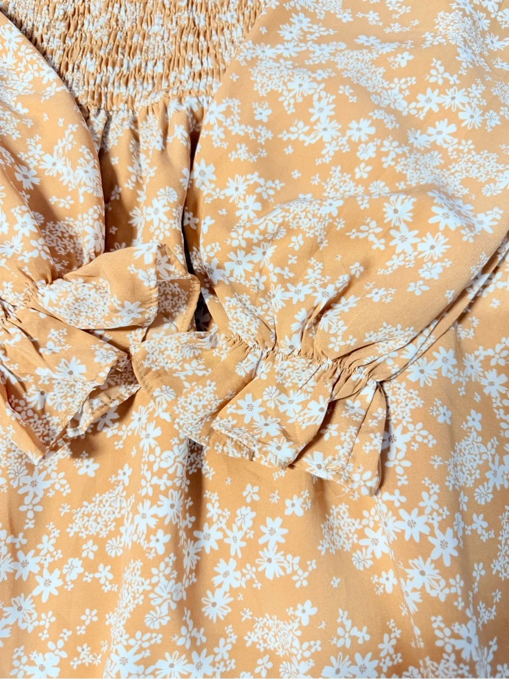 Dokotoo Yellow Floral Smocked Long Sleeve Tiered Midi/Maxi Dress size Large